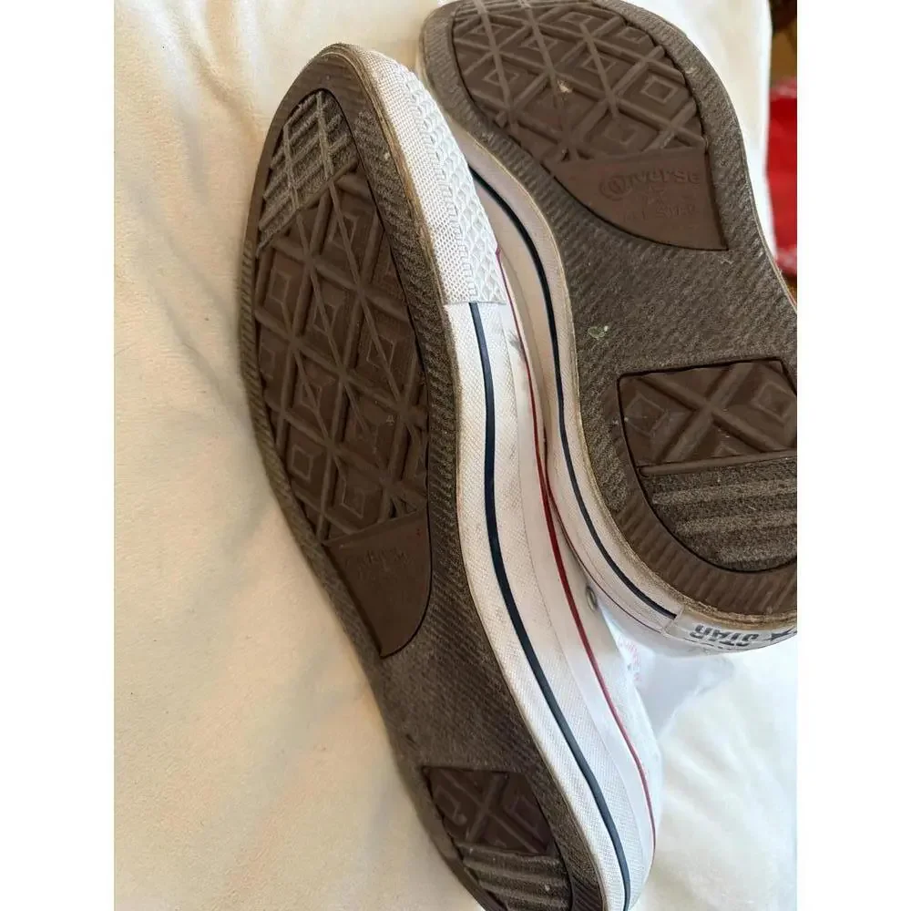 White Converse Hi-tops Men Size 11, Wom Size 13 - Picture 5 of 6